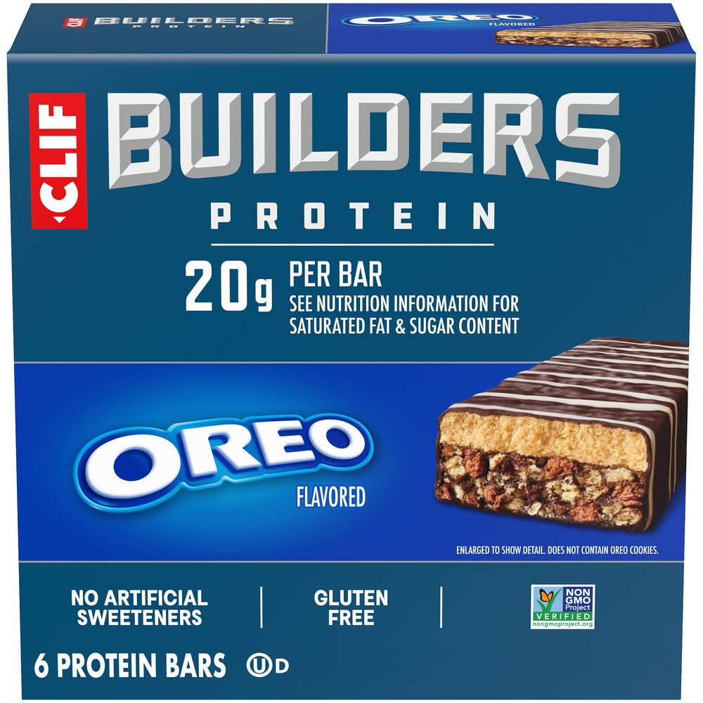 CLIF Bar Builders Protein Bar, Oreo (6 x 2.4 oz)