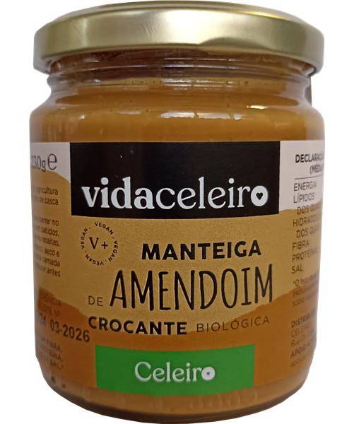 Manteiga de amendoim crocante bio