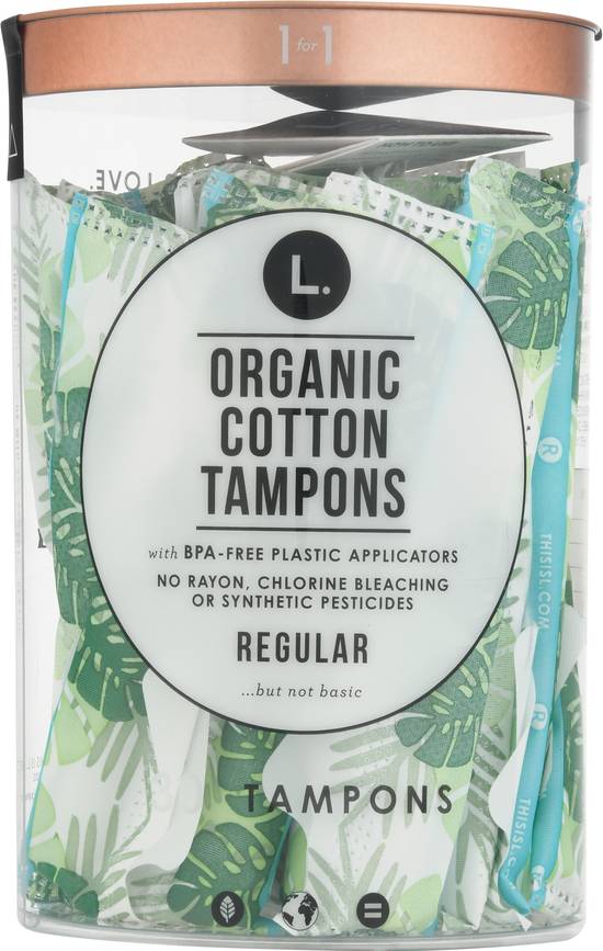 L. Regular Organic Cotton Tampons (30 ct)
