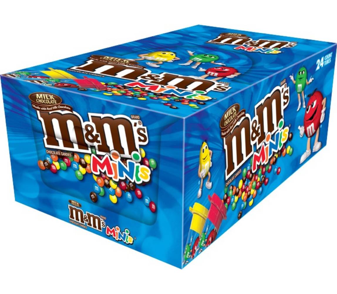 M&M's Milk Chocolate Minis Size Candy Tube (1.77 oz, 24 ct)