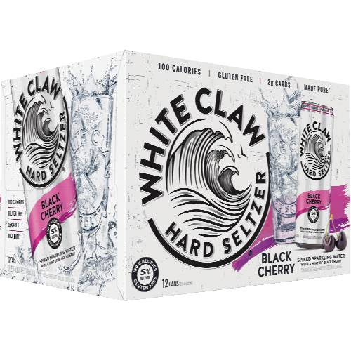 White Claw Black Cherry Hard Seltzer 12 Pack Cans