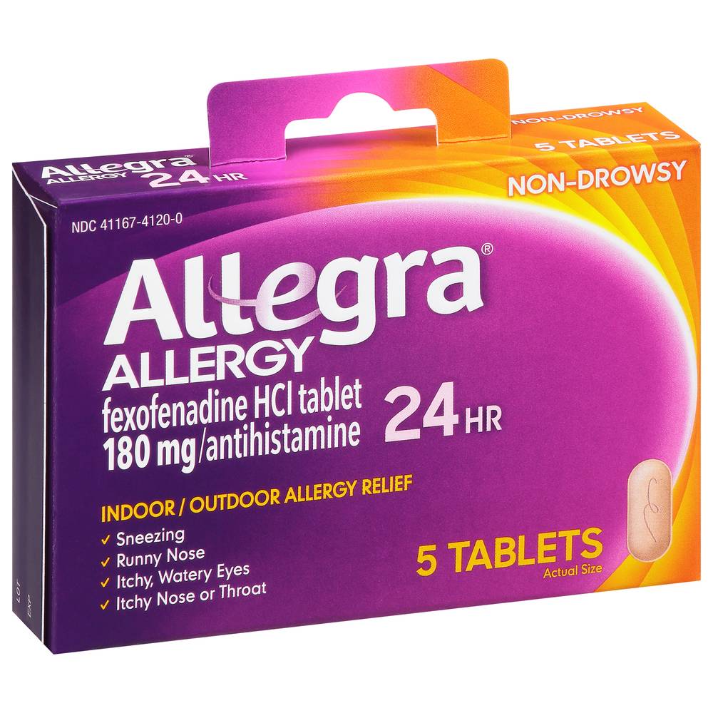 Allegra Indoor/Outdoor 180 mg Allergy Relief Tablets (5 ct)