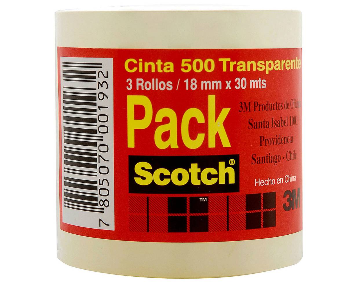 Scotch pack cinta adhesiva 500 (3 un)