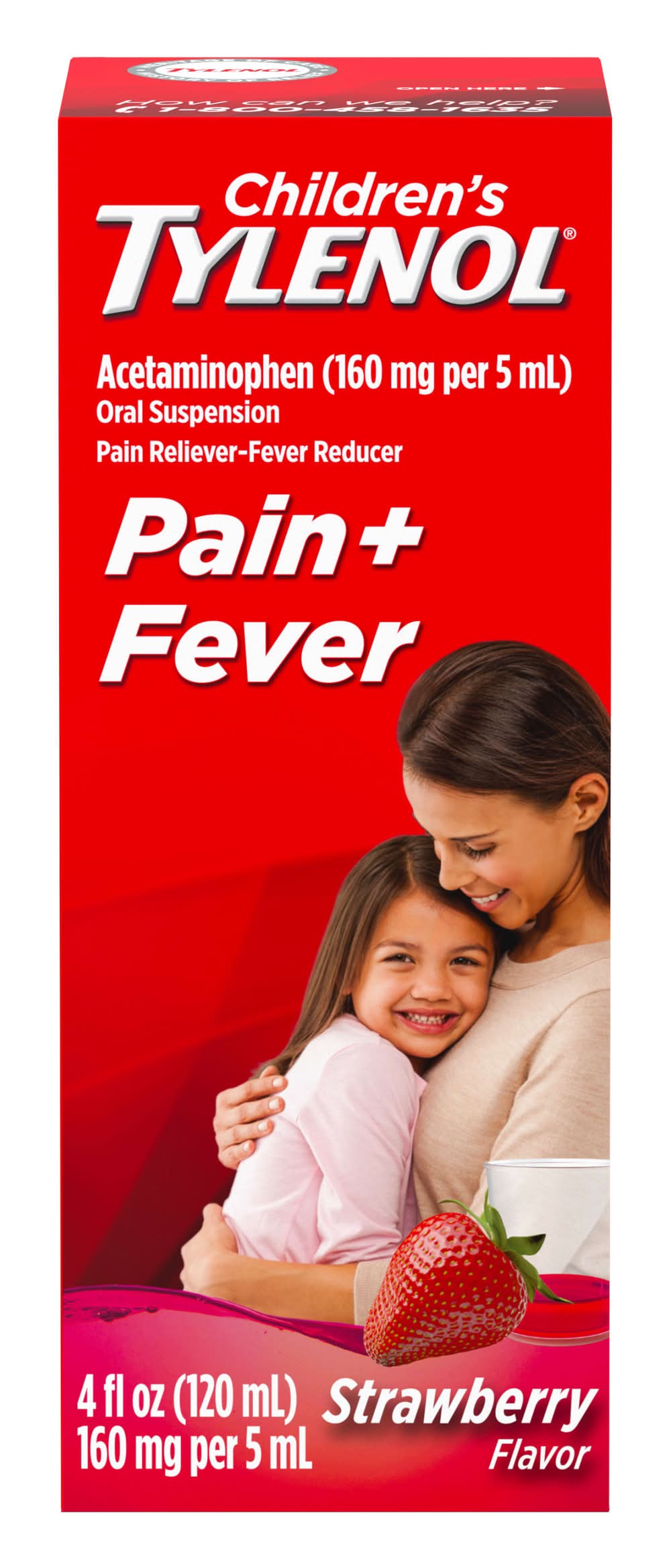 Tylenol Children's Pain + Fever Relief Syrup, Strawberry (4 fl oz)