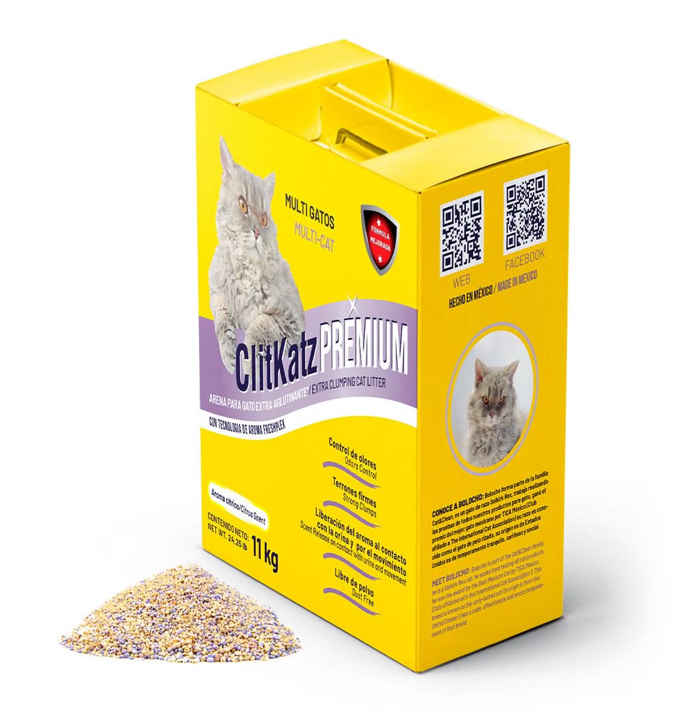 ClitKatz · Arena para gatos extra aglutinante premium, cítrico (11 kg)