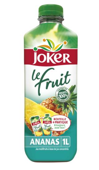 Jus multifruit à base de concentré LE FRUIT Ananas sans sucres ajoutés JOKER - la bouteille d'1L