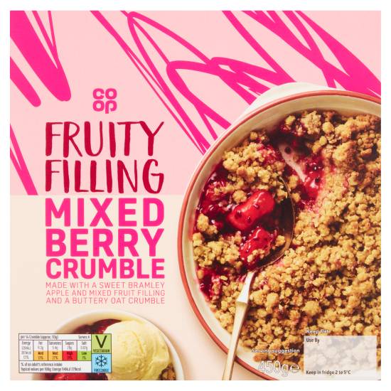 Co-Op Fruity Filling Mixed Berry Crumble 450g