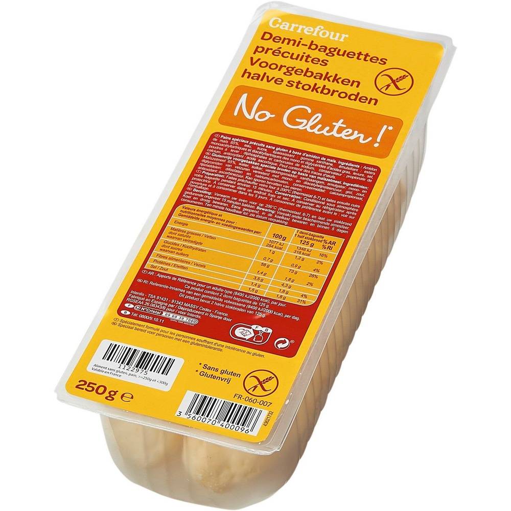Carrefour - Demi baguettes précuites sans gluten