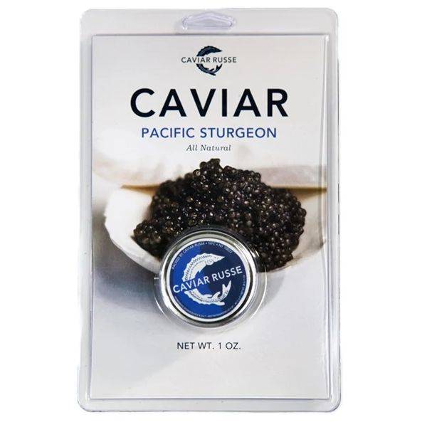 Caviar Russe Pacific Sturgeon Black Tobiko Seafood (1 oz)