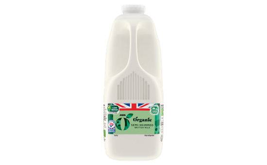 Asda Organic Semi-Skimmed British Milk 4 Pints/2272ml