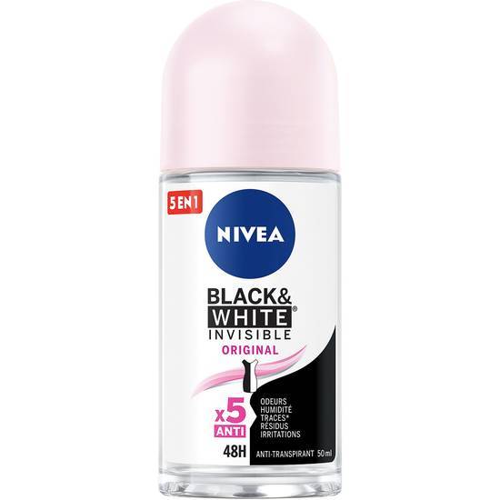 Déodorant bille femme nivea anti-transpirant 48h black&white original 50ml