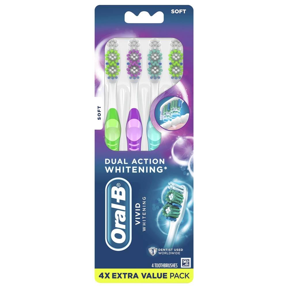 Oral-B 3D White Vivid Soft Toothbrushes (3.2 oz, 4 ct)