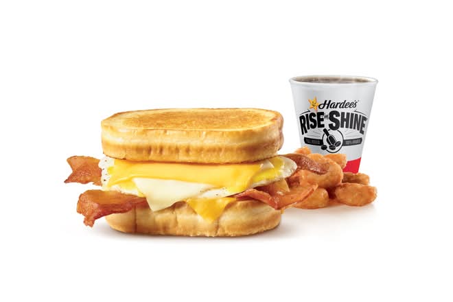 Grilled Cheese Breakfast Sandwich with Bacon Combo