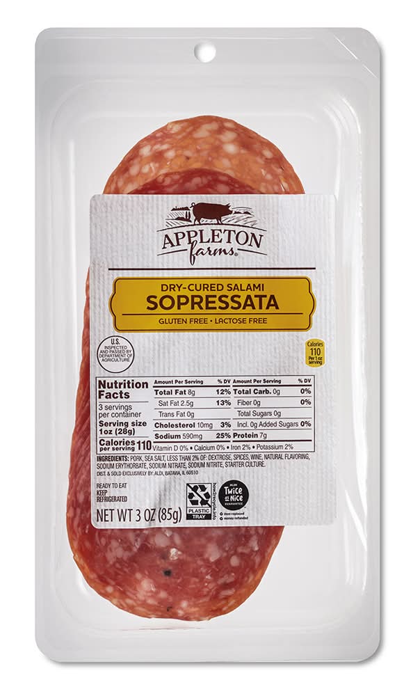 Appleton Farms Sliced Sopressata Deli Meat (3 oz)