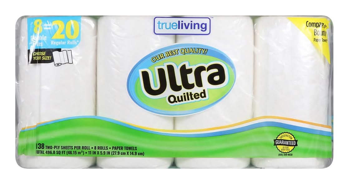 True Living Ultra Quilted Paper Towels 8 Ct