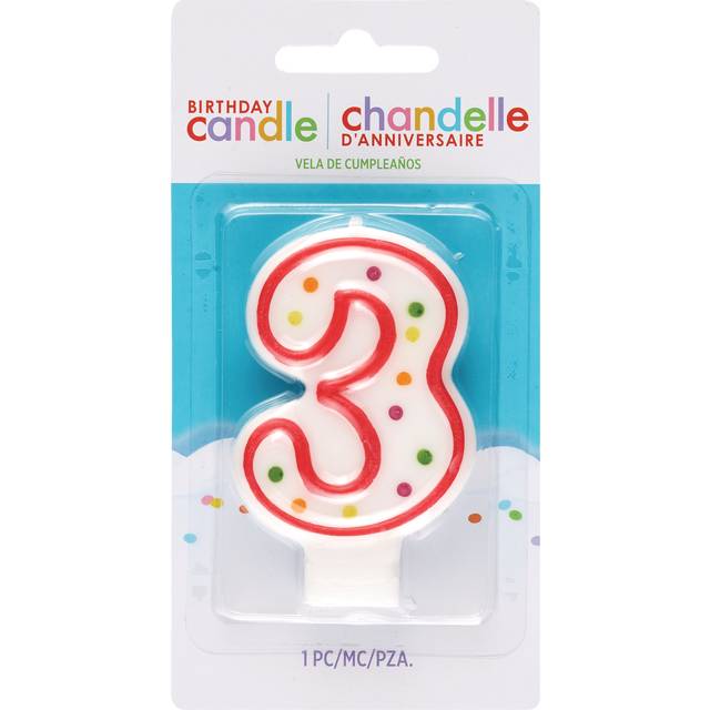 Chandelles D’anniversaire Number-3 Birthday Candle