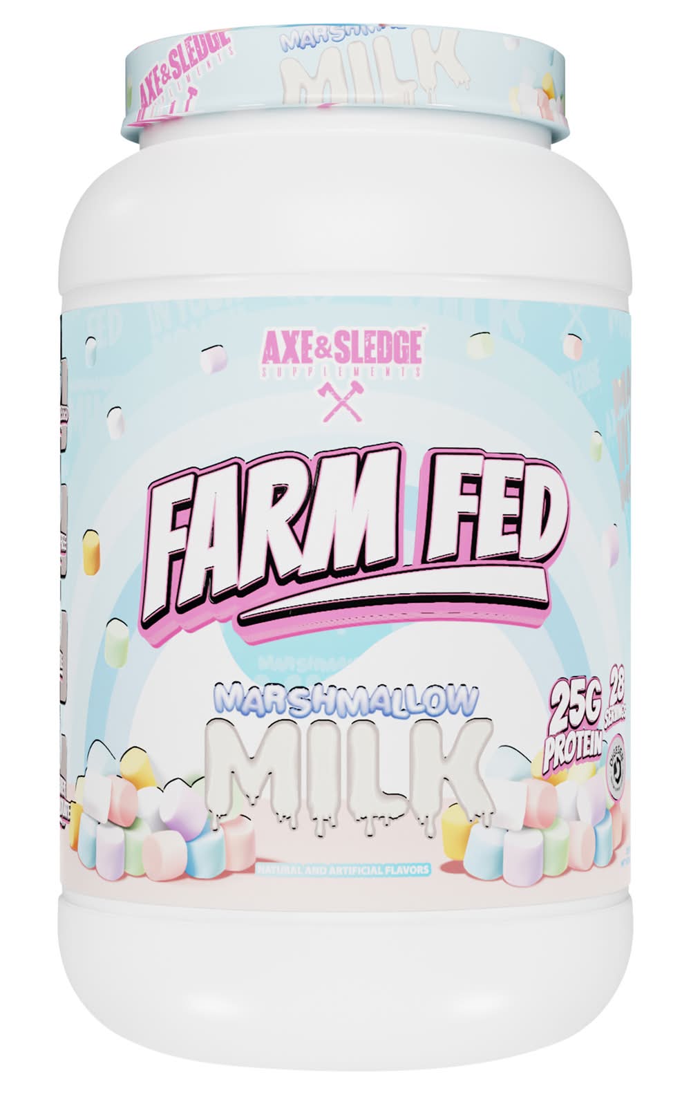 Axe & Sledge Supplements Farm Fed Protein Powder, Marshmallow Milk (30.32 oz)