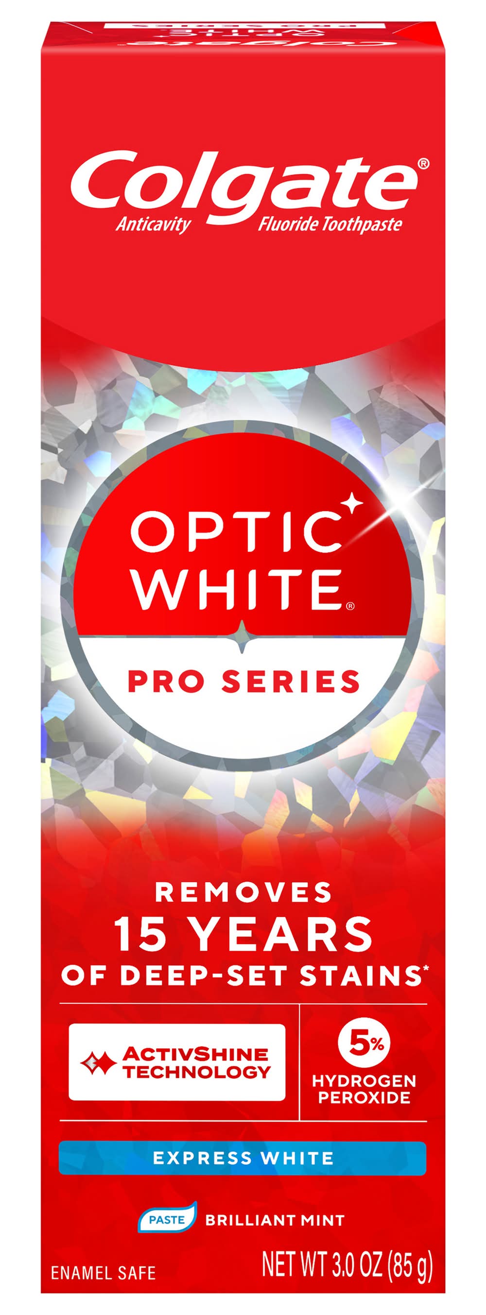 Colgate Optic White Pro Series Express White Toothpaste, Brilliant Mint (3 oz)