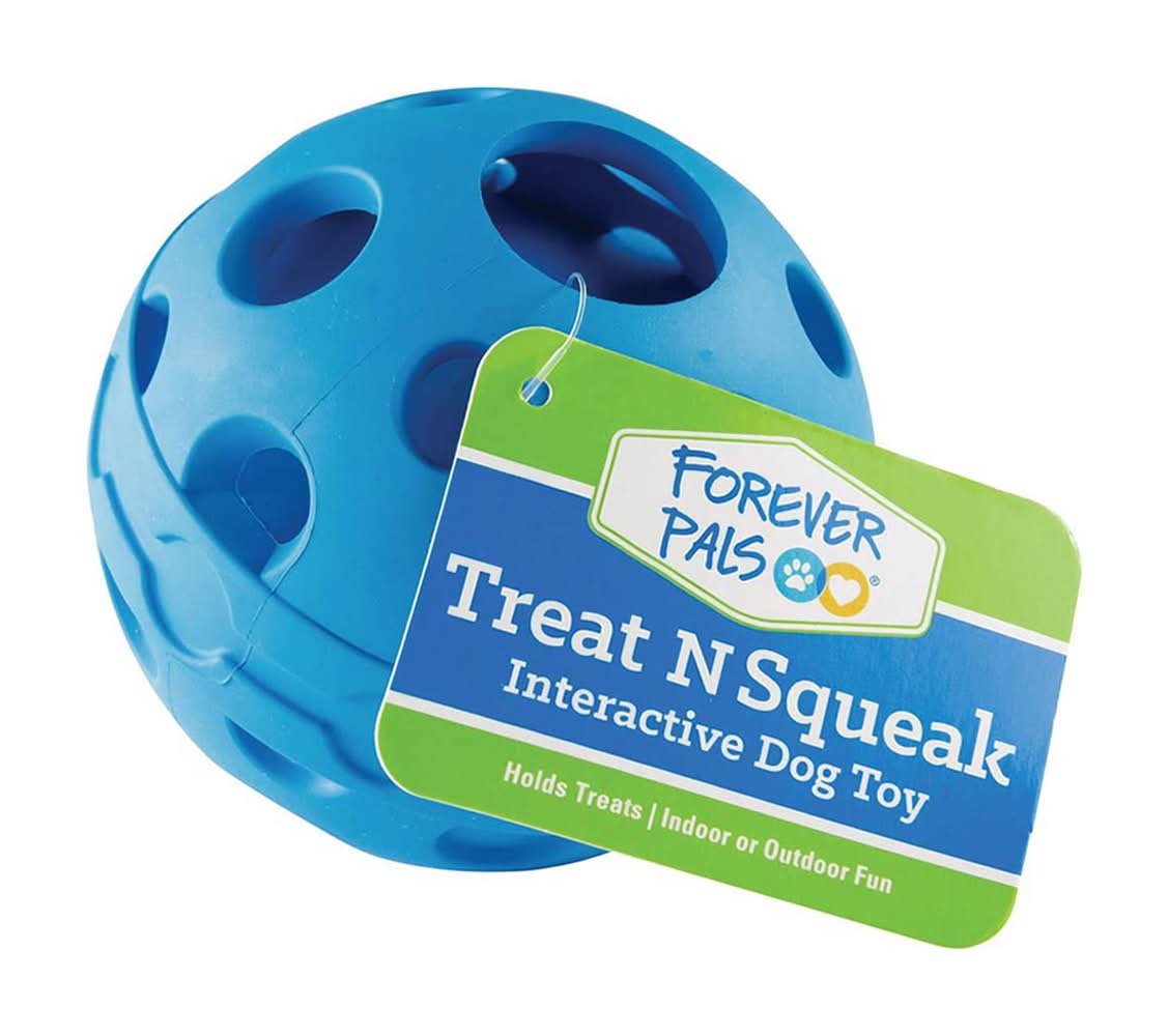 Forever Pals Treat N Squeak Interactive Dog Toy Blue