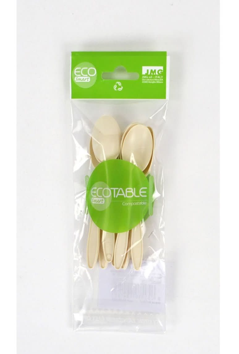 ECO Smart 10 Koffielepels bio plastiek Wit