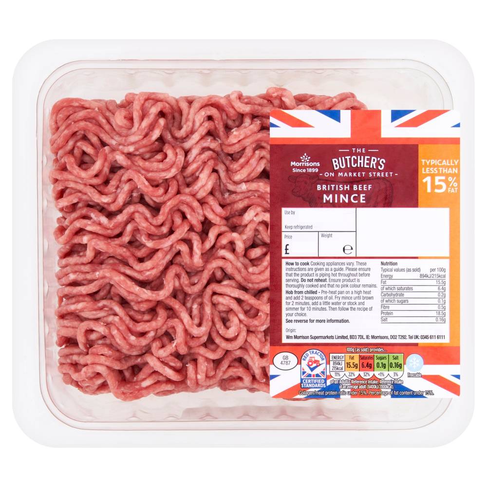 Morrisons The Butcher's on Market Street British Beef Mince (500g)