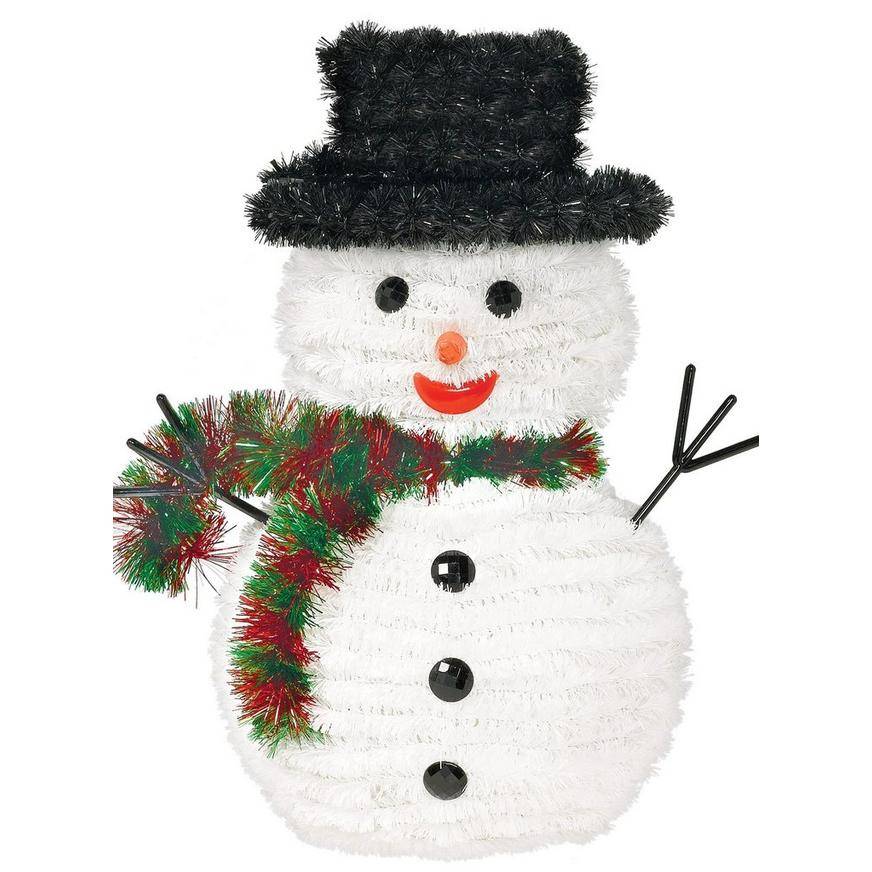 Party City Tinsel Snowman, Assorted