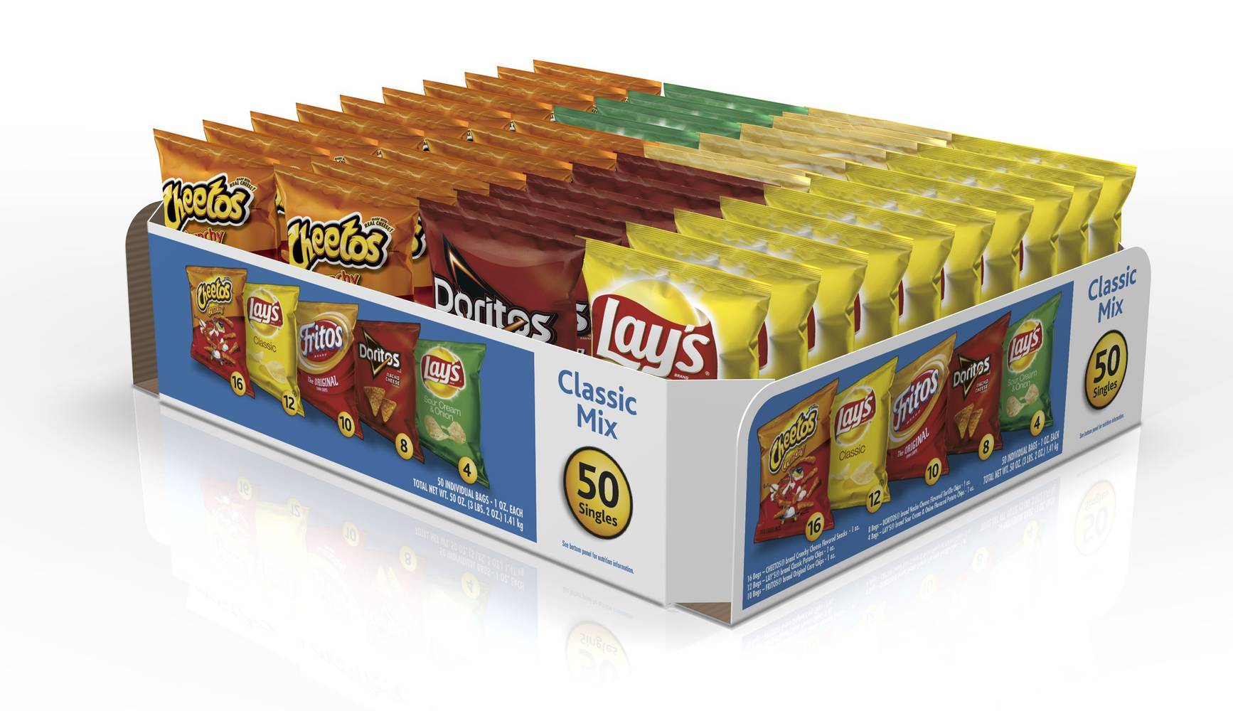 Frito-Lay Classic Mix Chips Variety packs (50 x 1 oz)