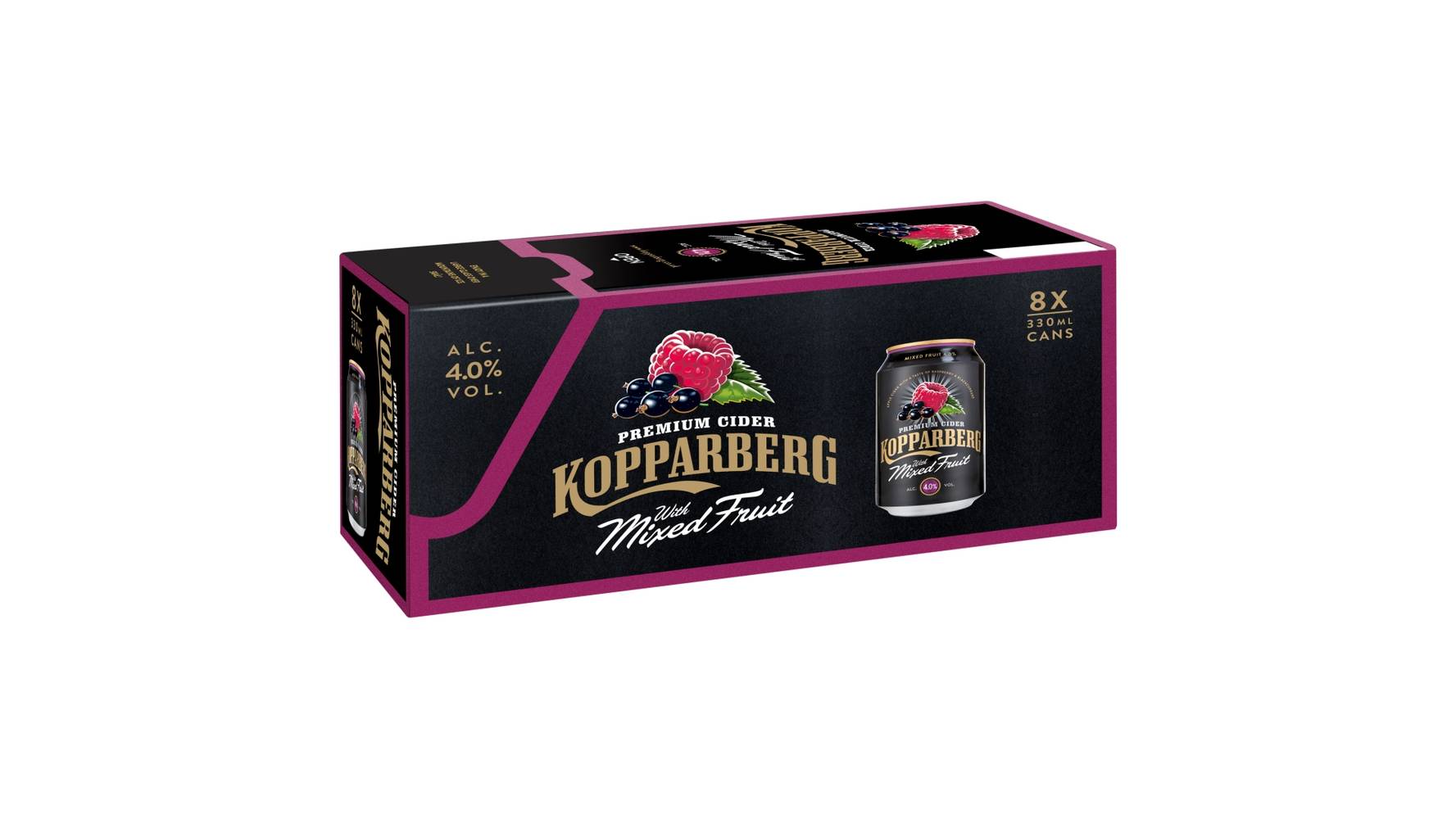 Kopparberg Premium Cider With Mixed Fruit (8 ct, 0.33 L) (raspberry - blackcurrant)