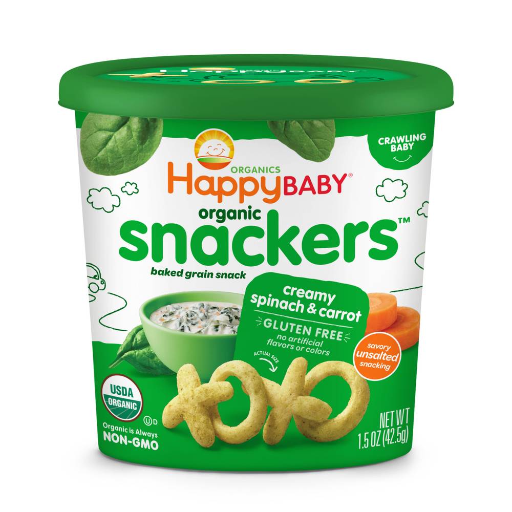 Happy Baby Organics Creamy Spinach & Carrot Snackers