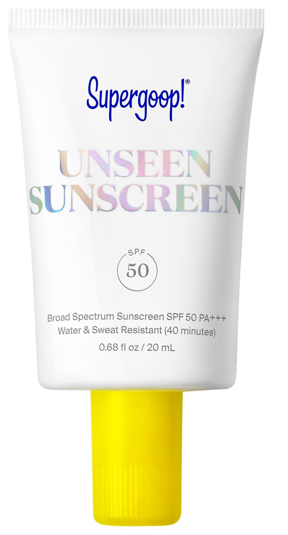 Supergoop! Mini Unseen Sunscreen SPF 50 Invisible Sun Protection for Face 0.67 oz / 20 mL