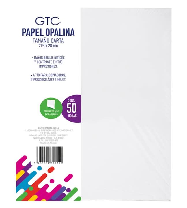 GTC · Papel opalina, Carta (50 un)