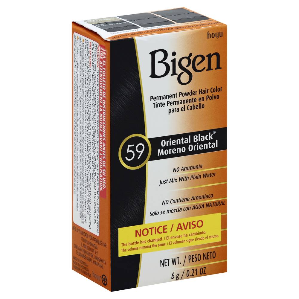 Bigen Permanent Powder Hair Color, 59 Oriental Black (1 kit)