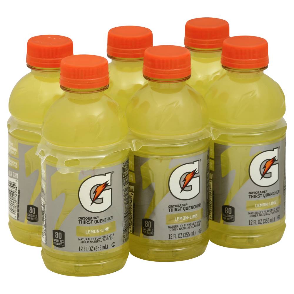 Gatorade Thirst Quencher Sports Drink, Lemon-Lime (6 x 12 fl oz)