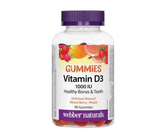 Webber Naturals Vitamin D Gummies, Mixed Berry Peach (90 units)
