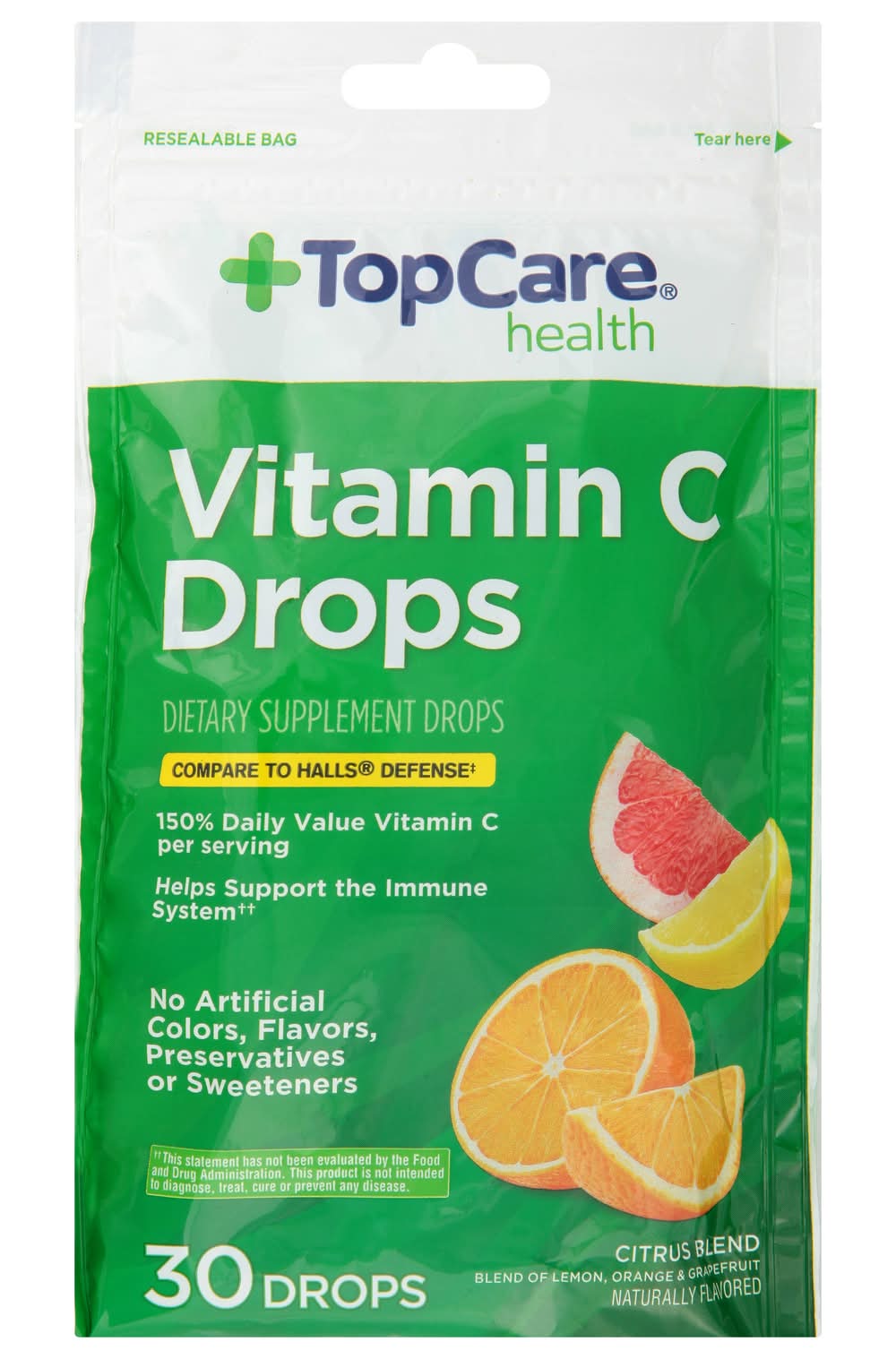 TopCare Vitamin C Drops, Lemon-Orange-Grapefruit (30 ct)