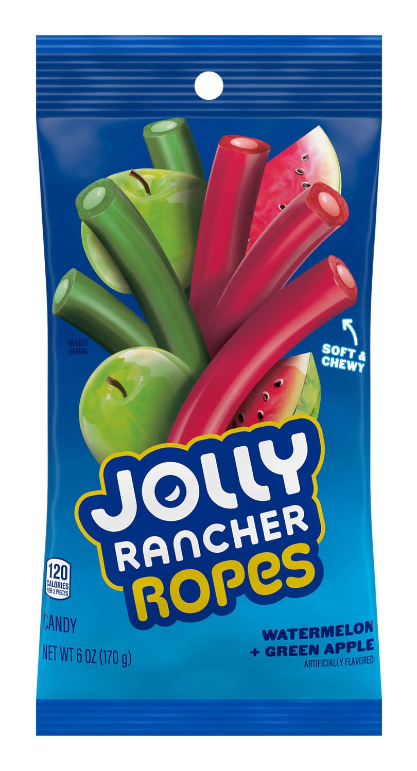 Jolly Rancher Ropes Soft & Chewy Candies, Watermelon-Green Apple (6 oz)