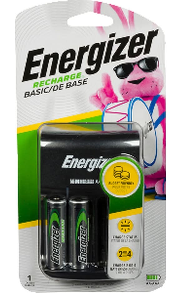 Energizer Recharge Basic Charger With 2aa Nimh Rechargeable Batteries