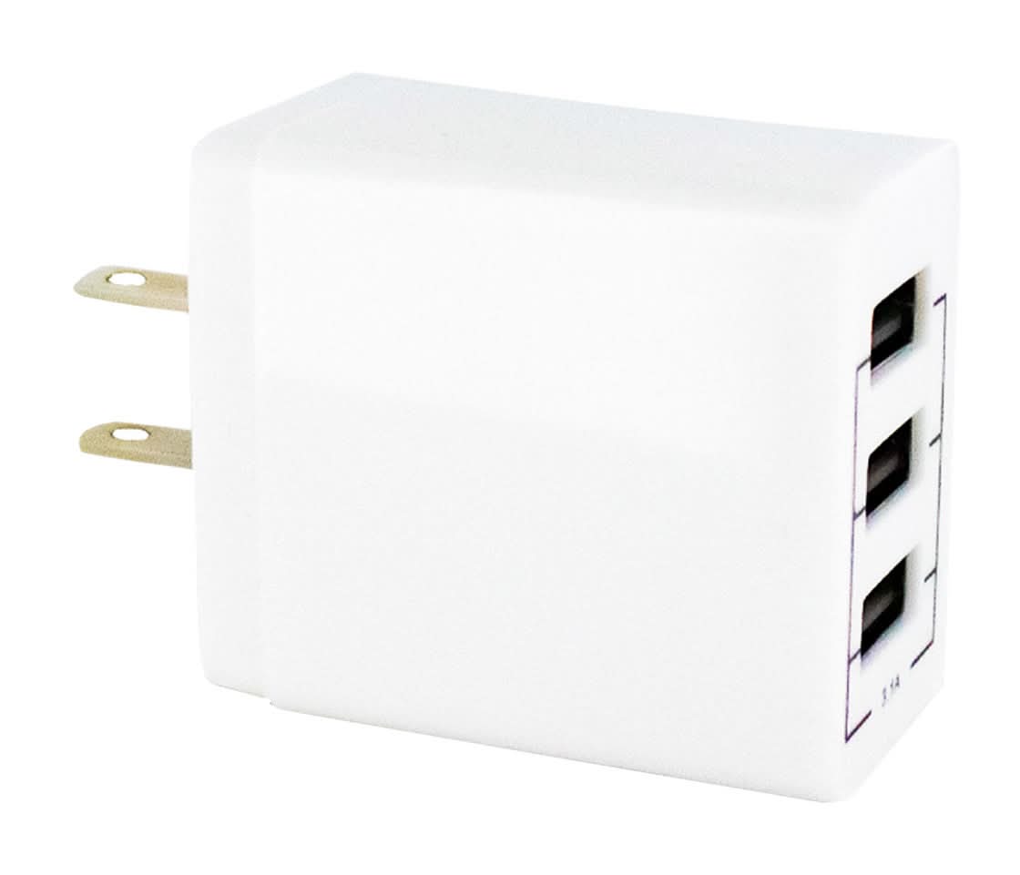 Wireless Gear 3 Usb Port Ac Charger, White