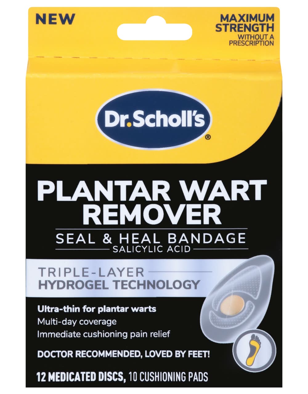 Dr. Scholl's Plantar Wart Remover Seal & Heal Bandage With Hydrogel Technology (12 ct)