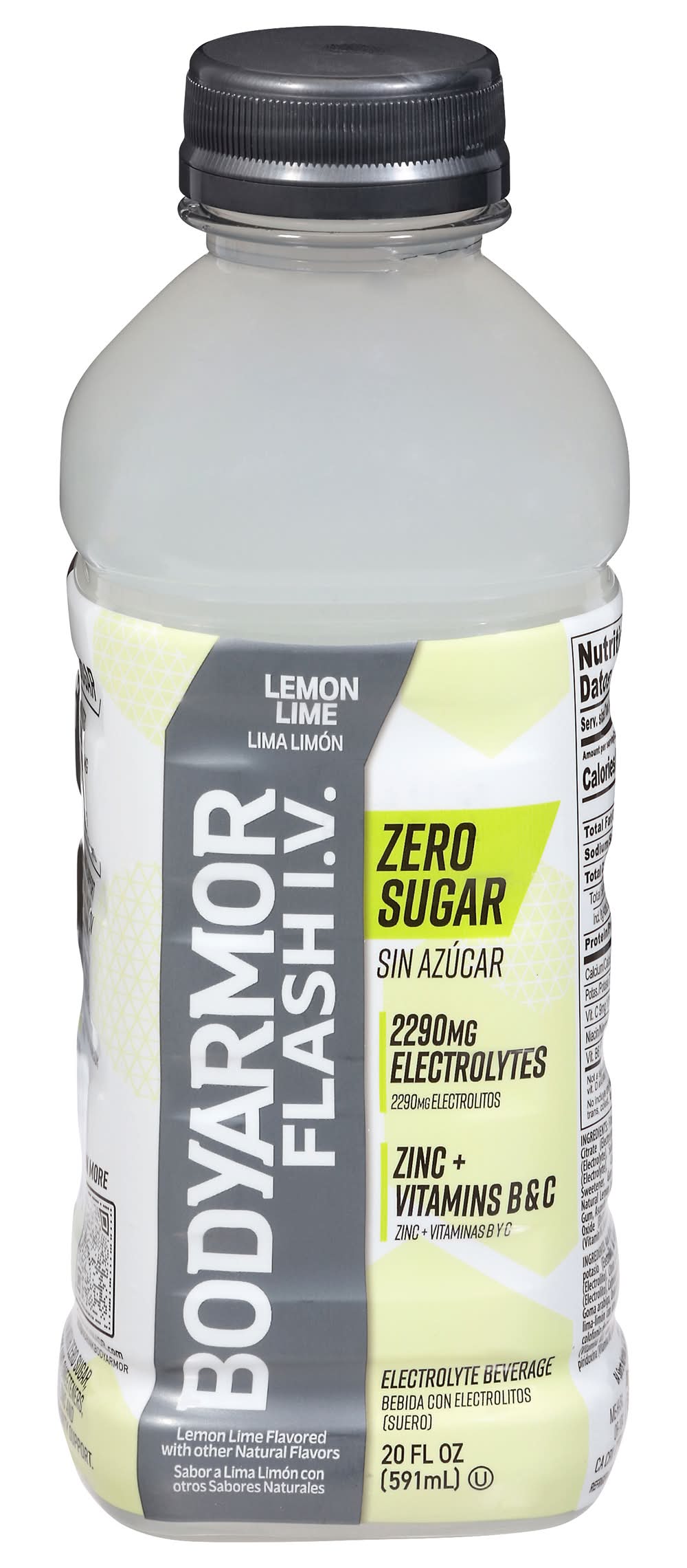 BODYARMOR Flash I.v. Zero Sugar Electrolyte Drink, Lemon Lime (20 fl oz)