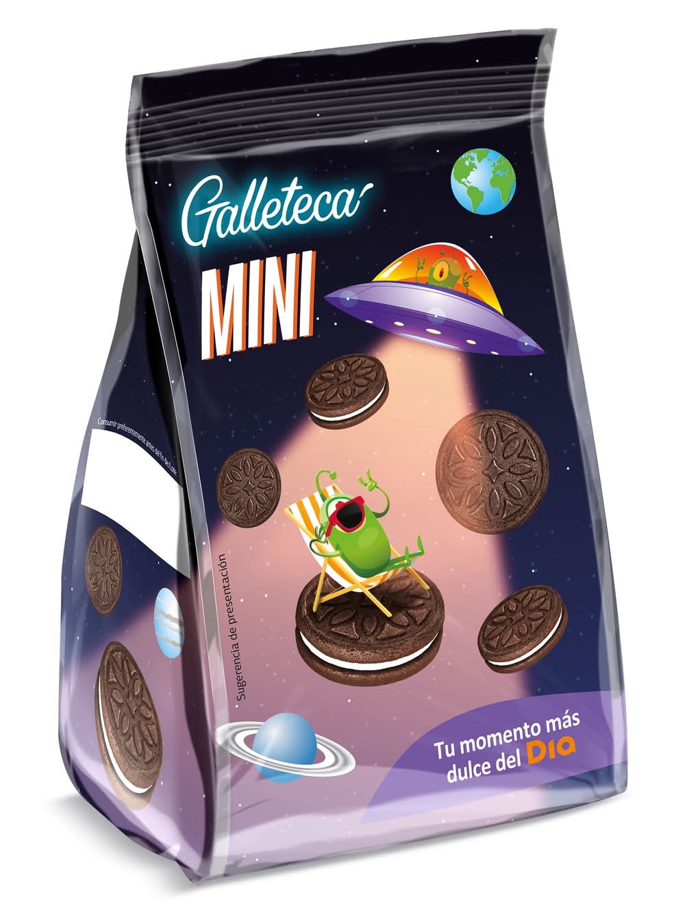 Mini Galletas De Cacao Rellenas De Crema Galleteca De Dia Bolsa 100 G