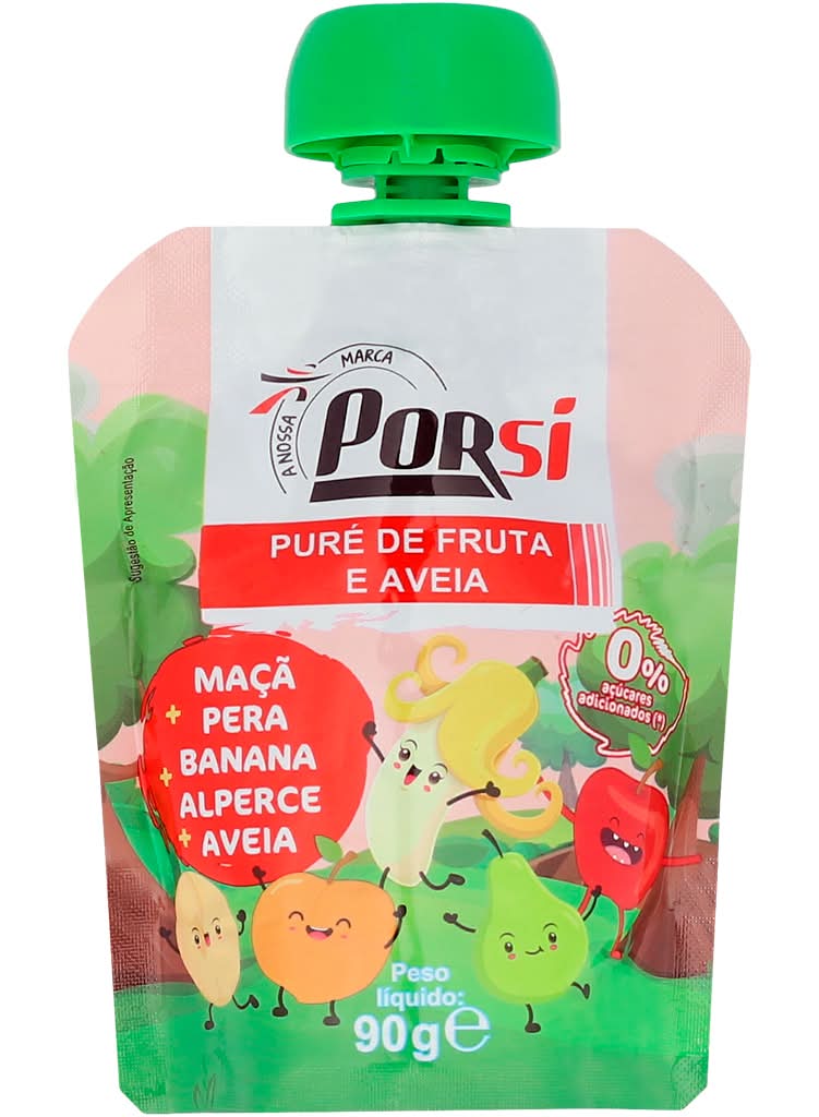 PorSi  - Saqueta purÃ© de fruta e aveia, 90 g