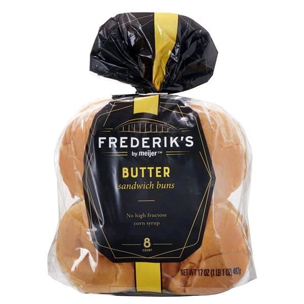 Frederiks By Meijer Buttery Hamburger Bun, 8 Count (17 oz)