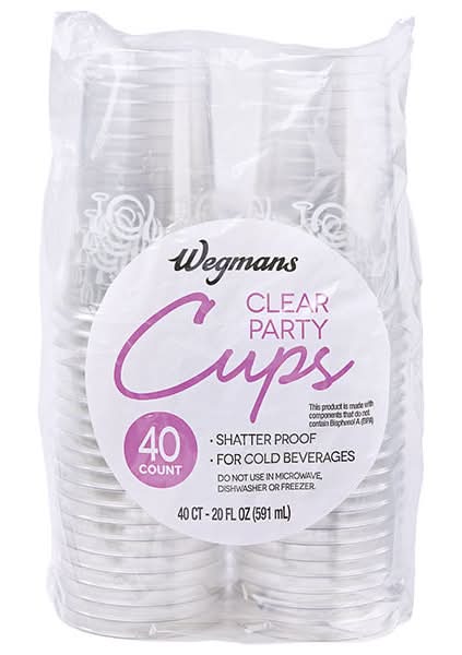 Wegmans Clear Plastic Cups,  20oz