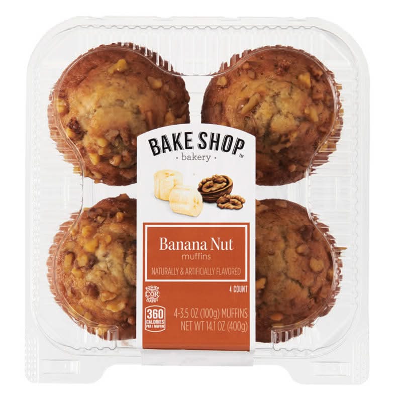 Bake Shop Muffins, Banana Nut (3.5 oz, 4 ct)