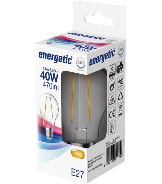 Ampoule LED A60 E27 40W Energetic x1