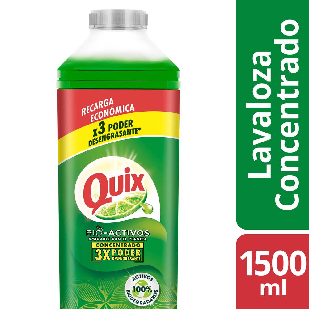 Quix lavaloza limón con bio activos concentrado (1.5 L)