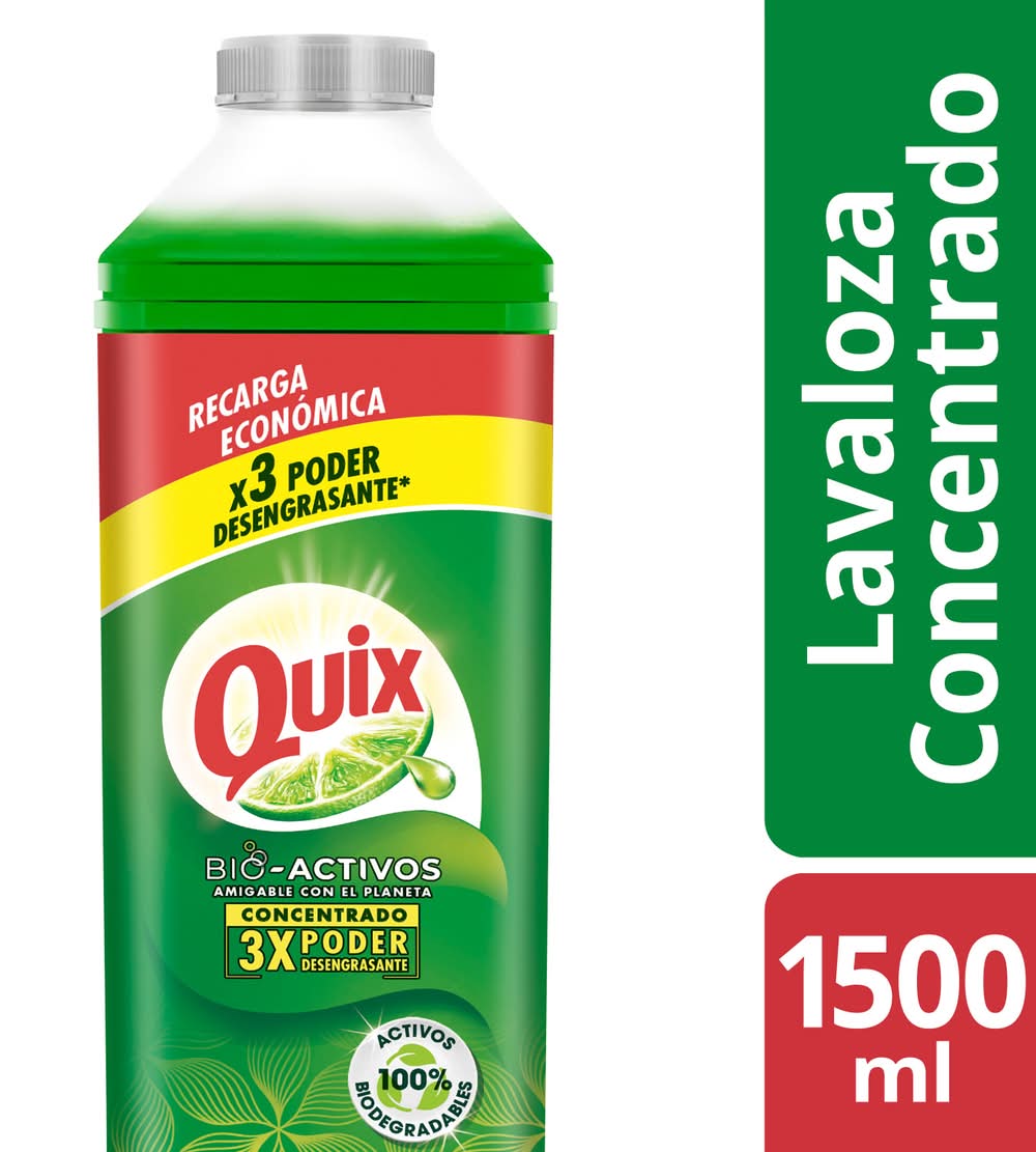 Quix lavaloza limón con bio activos concentrado (1.5 L)