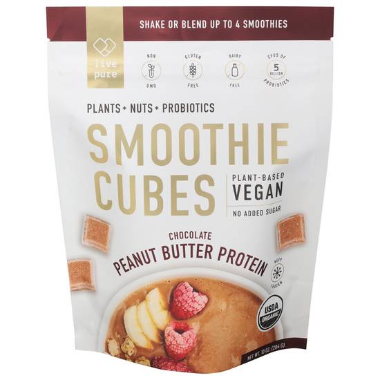 Live Pure Organic Protein Smoothie Cubes (10 oz) (chocolate peanut butter )