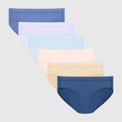 Hanes Pure Comfort Organic Cotton Hipster Underwear, Assorted (6 ct)